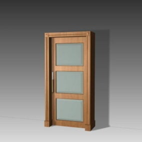 Model 3d Desain Pintu Kaca 3 Panel