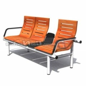Τρισδιάστατο μοντέλο καρέκλας αναμονής Airport 3 θέσεων
