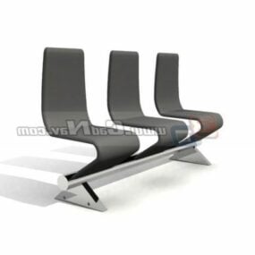 3 Seats Public Modern Waiting Chair 3d model