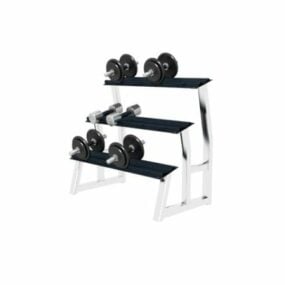 Equipamento de ginástica com rack de halteres de 3 camadas Modelo 3D