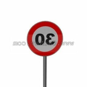 30kmh Speed Limit Road Signs 3d model