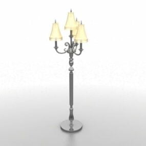 Lampadaire antique à 4 lumières modèle 3D
