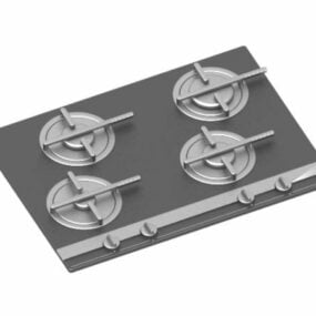 4-palnikowa elektryczna płyta kuchenna Model 3D