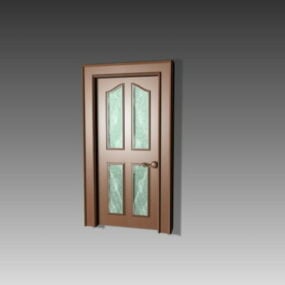 Glazed Door 4 Panel Style 3d model