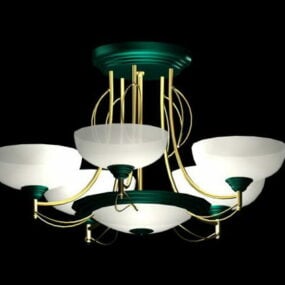 6灯碗灯罩枝形吊灯3d模型