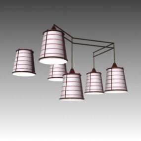 6 Lights Shade Ceiling Light Design 3d model