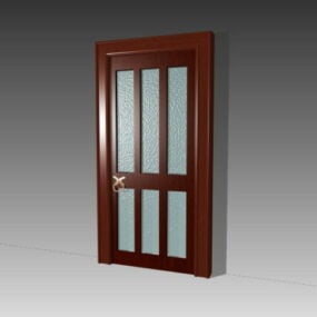 Glass Interior Door 6 Panel Design 3d model