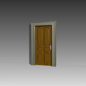 Wood Interior Door 6 Panel Style 3d model