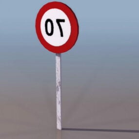 70km Speed Limit Traffic Signs 3d model