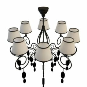 8 Arm With Shade Antique Chandelier 3d model