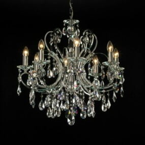 8 lys Crystal Home Chandelier 3d-modell