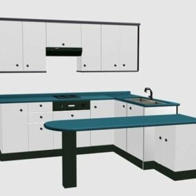 White Kitchen Cabinets Equipment 3d model