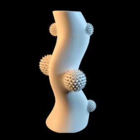 مزهرية سيراميك شجرة تجريدية نموذج ثلاثي الأبعاد