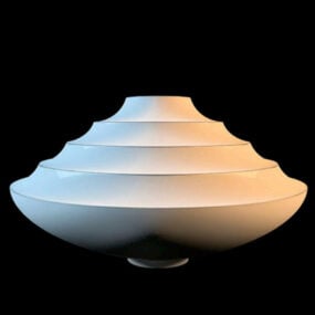 Dalga Desenli Beyaz Seramik Vazo 3d modeli