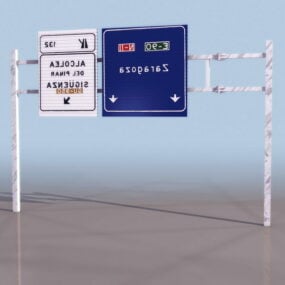 Advance Directional Road Sign 3d model