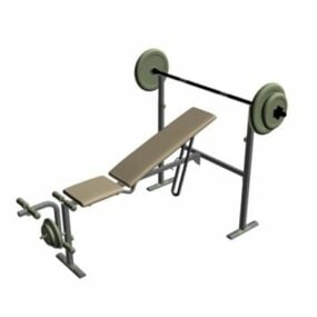 Gym Weight Training Barbell Bench 3d model