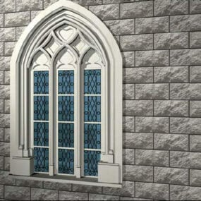 Modello 3d di finestra decorativa in alabastro
