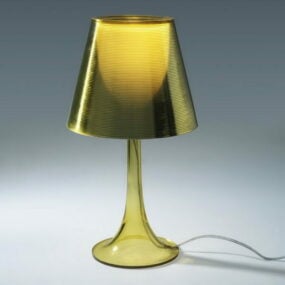 Modern Home โคมไฟตั้งโต๊ะพลาสติกสีเหลืองอำพันแบบ 3 มิติ