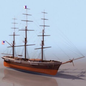 Modelo 3d do navio Clipper da América