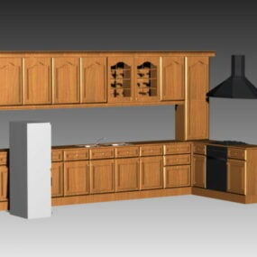 American Midcentury Kitchen Design 3d-modell