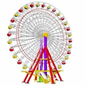 Amusement Park Ferris Wheel 3d model