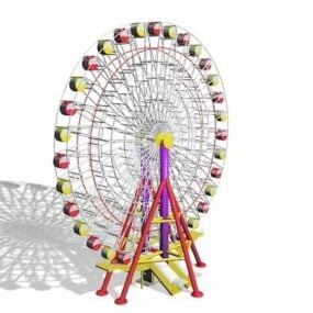Amusement Park Playground Big Wheel 3d model