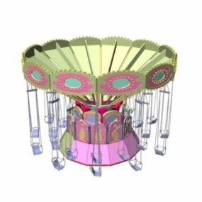 Amusement Drop Crystal Carousel 3d-modell