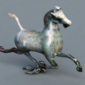 Modelo 3D da estátua do cavalo de bronze