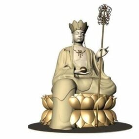 تمثال بوذا الصيني القديم نموذج ثلاثي الأبعاد