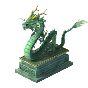 Modelo 3d de personaje de bastón de garra de dragón