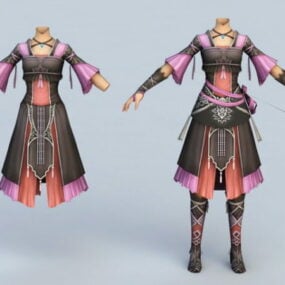 โมเดล 3 มิติเสื้อผ้าผู้หญิงตัวละครจีนโบราณ