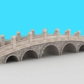 Ancient Garden Chinese Bridge 3d model