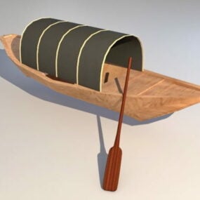 Ancient Asian Fishing Boat 3d model