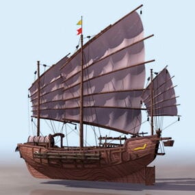 דגם תלת מימד של ספינת זבל סינית עתיקה