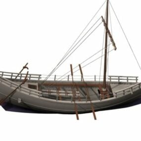 כלי שיט דגם תלת מימד של ספינת סוחר יוונית עתיקה