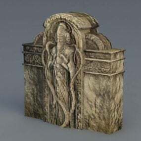 Sculpture en relief en pierre ancienne modèle 3D