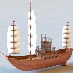 مدل سه بعدی قایق بادبانی باستانی