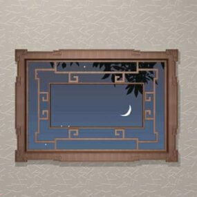 Ancient Fixed Old Wood Window 3d model