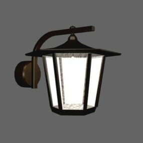 Antica lanterna in ferro battuto modello 3d