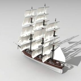 Vattenskotrar antika segelfartyg 3d-modell