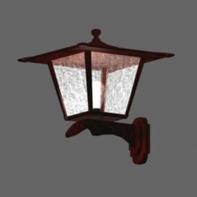 Ancient Wrought Iron Wall Lantern Lamp 3d model