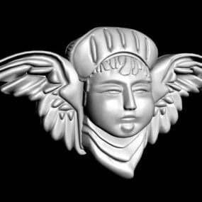 3д модель настенного орнамента "Голова ангела"