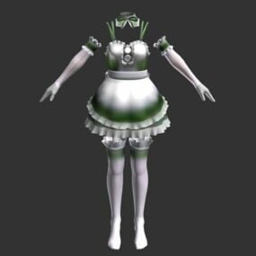 Anime Fashion Maid Costume 3d-modell