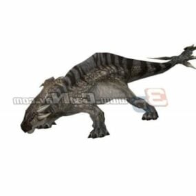 מודל תלת מימד של דינוזאור אנקילוסאורוס בעלי חיים