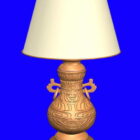 Lámpara de mesa asiática de muebles antiguos