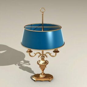 3д модель латунной настольной лампы в винтажном стиле