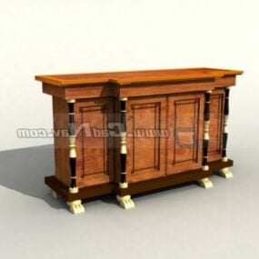 3д модель антикварного консольного столика-шкафа