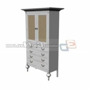 Antique Wood Wall Cabinets 3d model