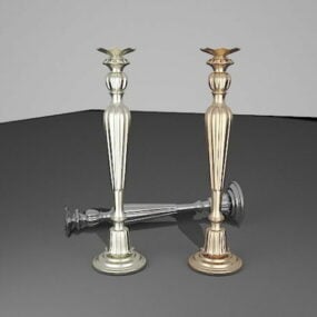 3D model svícnové lampy s kovovým krytem