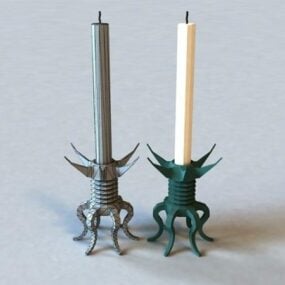 Antikes Western-Kerzenständer-3D-Modell